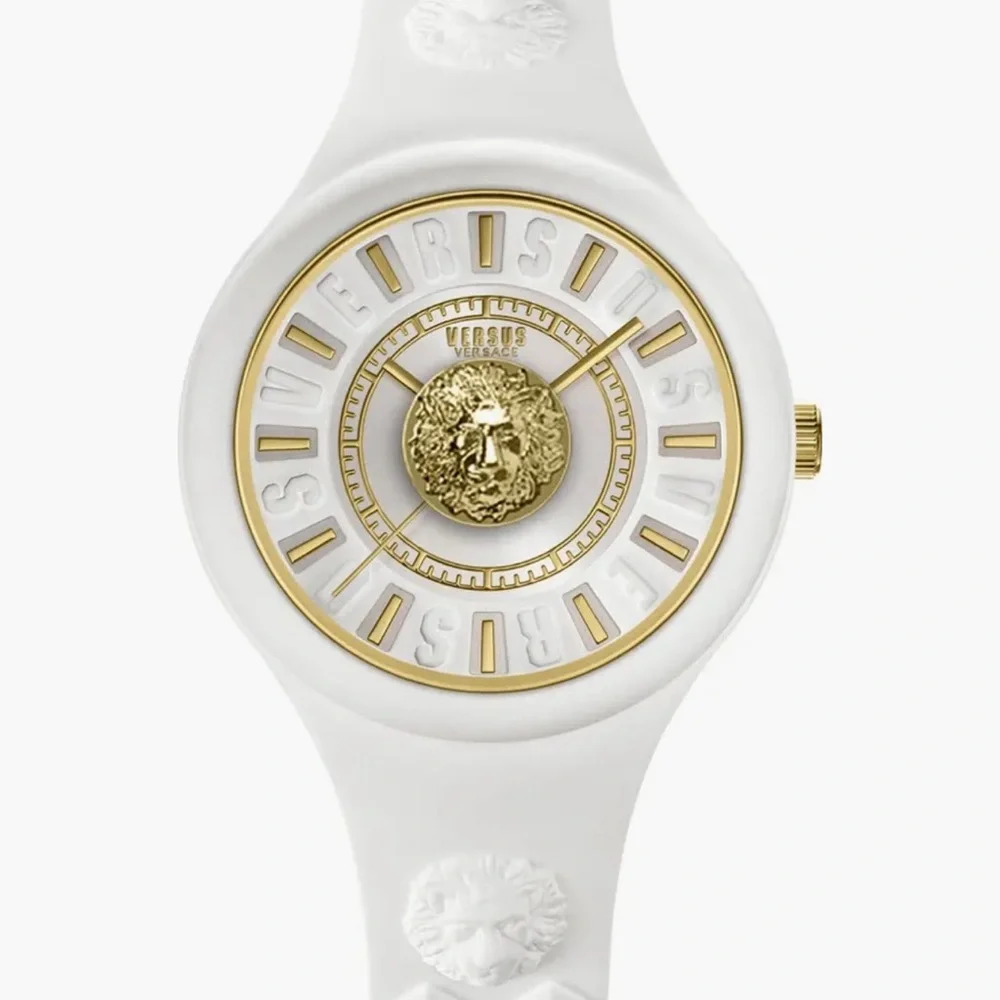 NWT Versace Women's Fire Island Silicone Strap Watch, 39mm x 9.9mm